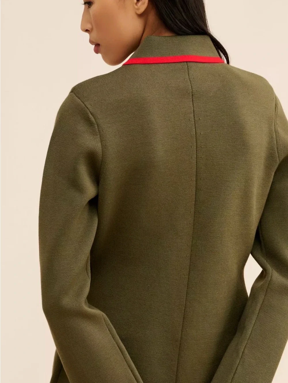 ⚡️Anthropology Dolan Military Sweater Blazer - Olive Green with Red Trim